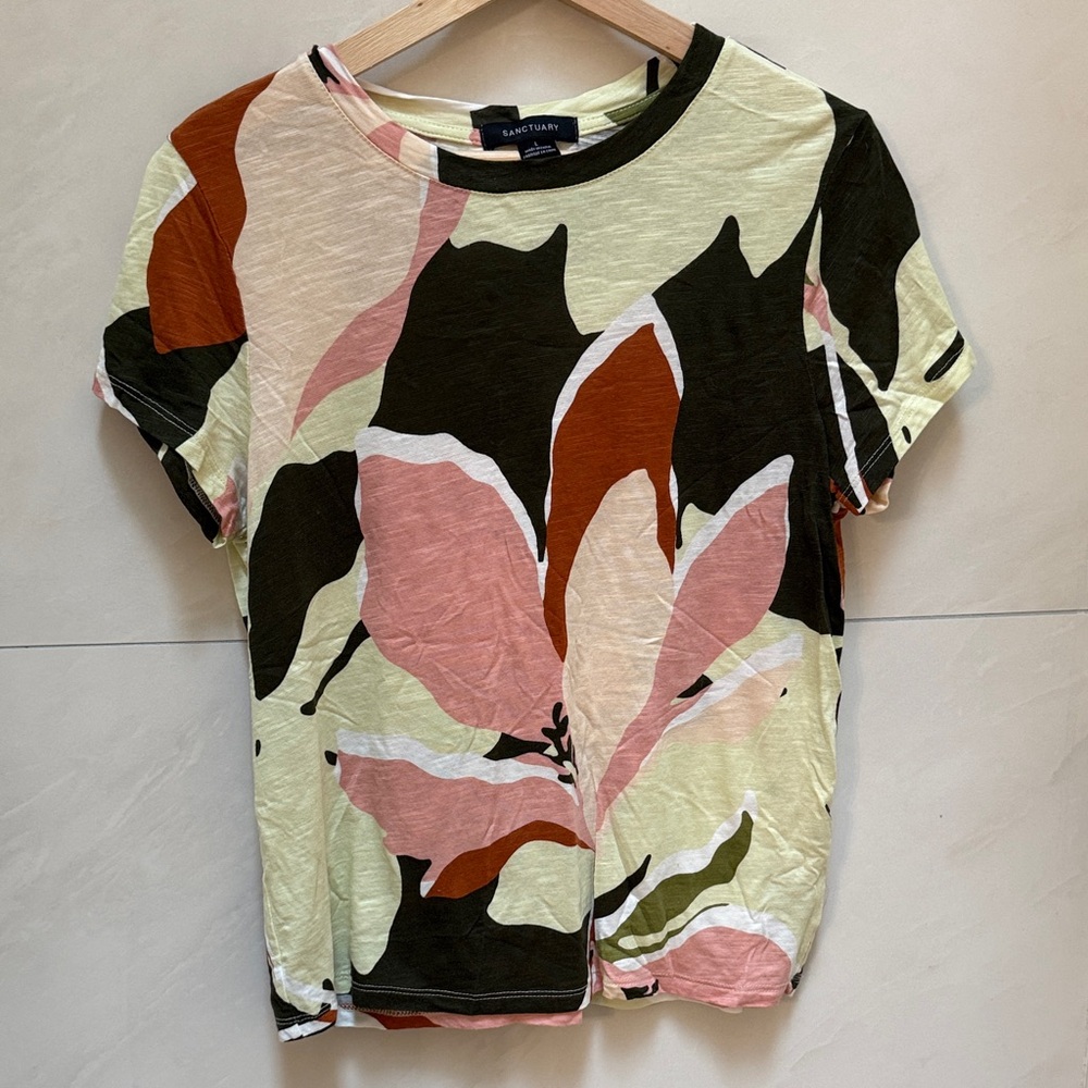 Sanctuary The Perfect Tee Floral Print Womens Top Size L